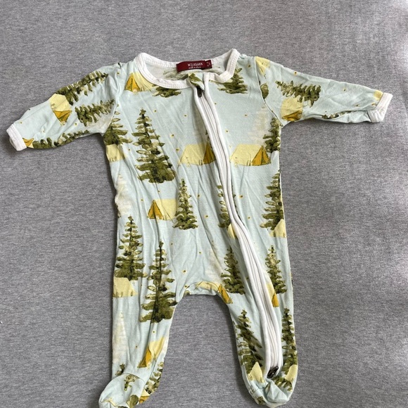 Milkbarn Other - Milkbarn Collective // Camping Bamboo Zipper Footed Romper
